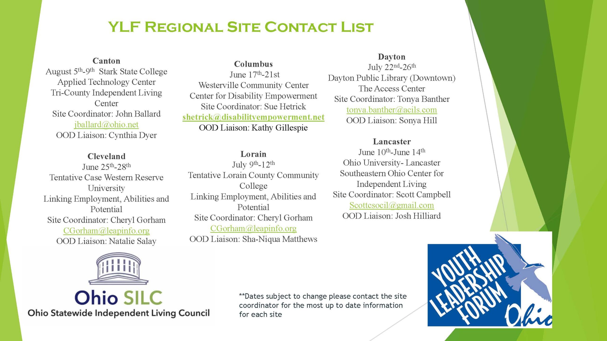 YLF Contact List